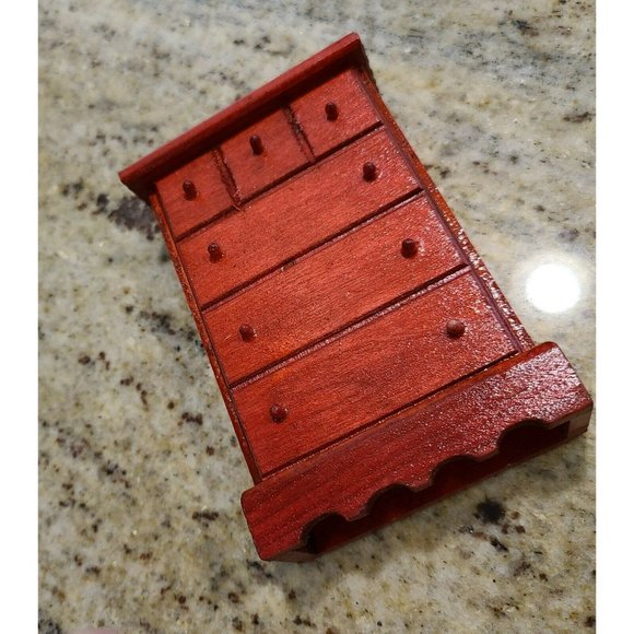 Toys Greenbrier International Doll House Furniture Red Wood Dresser
